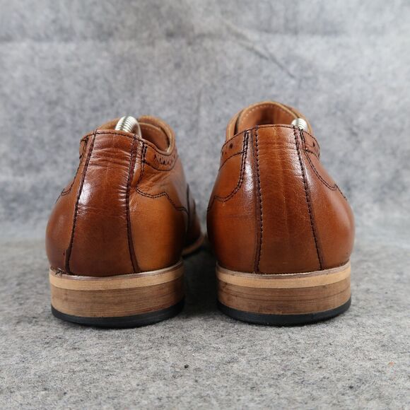 W Collection Shoes Mens 7.5 Oxford Dress Leather Classic Formal Wingtip Brown - Picture 5 of 16